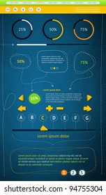Elements of Infographics with buttons and menus
