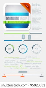 Elements of Infographics with buttons and menus