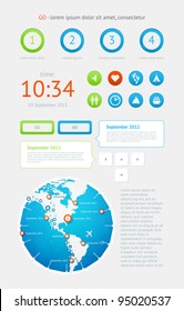 Elements of Infographics with buttons and menus