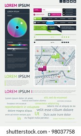 Elements of Infographics with buttons and menus