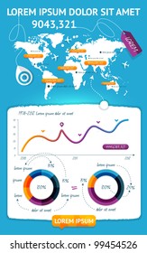 Elements of Infographics with buttons and menus