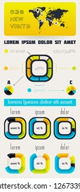 Elements of Infographics with buttons and menus.  EPS10.