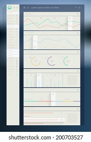 Elements of Infographics with buttons and menus. Vector illustration. 