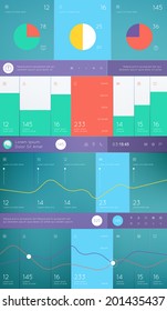 Elements of Infographics with buttons and menus. Vector illustration.