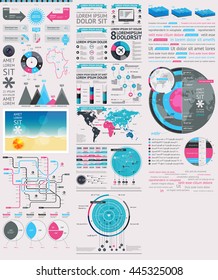 Elements of Infographics with buttons and menus. 

Vector EPS 10 file. Transparency used.