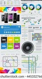 Elements of Infographics with buttons and menus.  Vector EPS 10 file. Transparency used.
