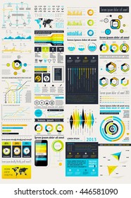 Elements of Infographics with buttons and menus. 

Vector EPS 10 file. Transparency used.