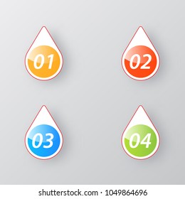 Elements of infographics color buttons steps. Vector illustration .