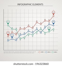 Elements of infographics with colored graphics.
