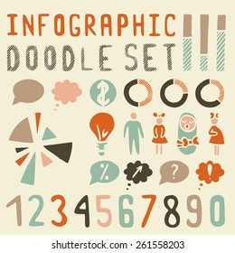 Elements for infographics (Doodle set) vintage