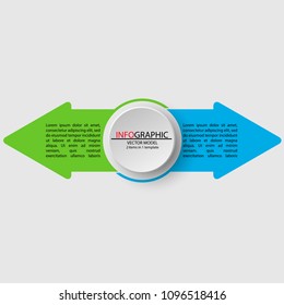 Elements of infographics in the form of arrows that show on the left and on the right. Elements of infographics for business, advertising, presentation. A diagram in the form of colored arrows.