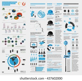 elements of infographics with a map of America