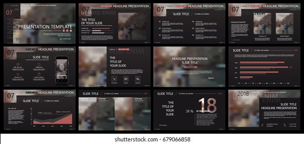Elements for infographics on a dark background. Presentation templates. Use in presentation, flyer and leaflet, corporate report, marketing, advertising, annual report, banner.