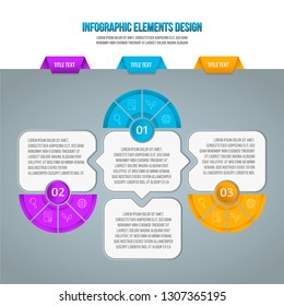 
Elements of infographics on a gray background. Rounded infographics for presentation, internet, business, web, seo.