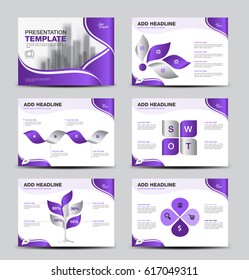 Elements of infographics for presentations temeplates, purple Business Brochure flyer template vector illustration, corporate report, marketing, advertising, annual report, cover design, banner, web