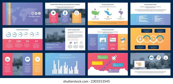 Elements of infographics for presentations templates. Annual report, leaflet, book cover design. Brochure layout, flyer template design. Corporate report, advertising template in vector Illustration. 