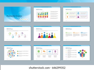 Elements of infographics for presentations templates. Annual report, leaflet, cover design, book,  brochure, layout and flyer. Layout template design in flat vector Illustration.