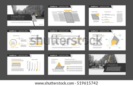 elements infographics presentations templates leaflet annual stock