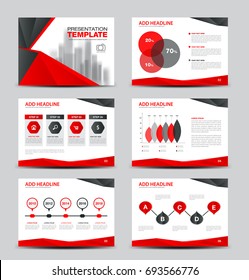 Elements of infographics for presentations templates, presentations template for corporate red Business Brochure flyer layout, vector illustration, advertising, banner, web icon, polygon background