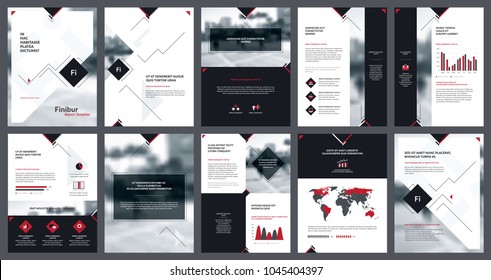 Elements of infographics for report template and presentations templates. Corporate annual report, leaflet, book cover design, brochure and flyer template design. Vector Illustration. 