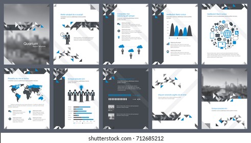 Elementos de infografías para Plantilla de informes y Plantillas de presentaciones. Informe anual Corporativa, folleto, diseño de portada de libro, folleto y diseño de Plantilla de volante. Ilustración vectorial. 