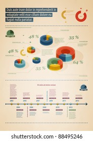 elements of infographics in retro style