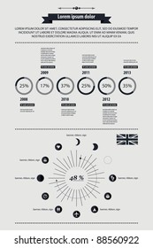 elementos de infografía en estilo retro