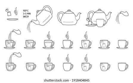 Elementos de instrucción para hacer bolsitas de té.