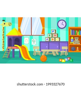 Elements kids playground interior background illustration