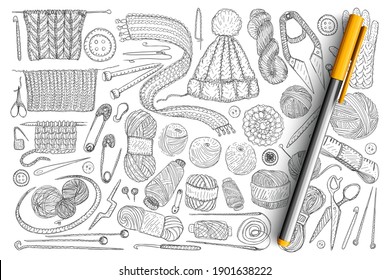 Elements for knitting doodle set