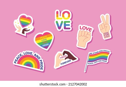 elements of lgbt sexual lesbian gay bi pride rainbow lettering signs and symbols