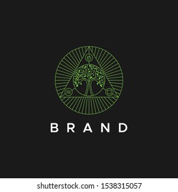 Elements of life triangle and circular logo template
