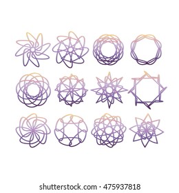 Elements for a logo or an illustration. Abstraction for creation of unique modern design or the corporate style. Stylish logo.