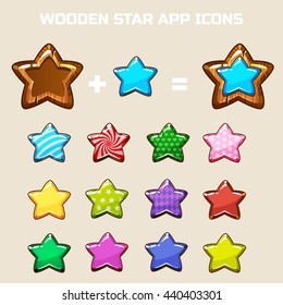 elements for making your own star icon, constructor in vector