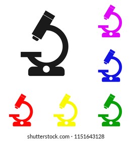 Elements of Microscope in multi colored icons. Premium quality graphic design icon. Simple icon for websites, web design, mobile app, info graphics on white background
