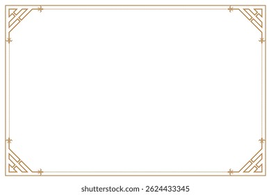 Elements of minimal frames. Border gold on white classic calligraphy. Design print for greeting cards, wedding invitations, restaurant menu, royal certificates. Set 7

