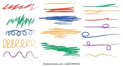 Elements for note-taking, highlighting, and underlining in Hand drawn-style text. 