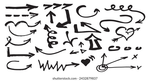 Elements for note-taking, highlighting, and underlining in Hand drawn-style text. 