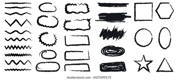 Elements for note-taking, highlighting, and underlining in Hand drawn-style text. 