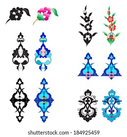 Elements in the old style designs ready to be used