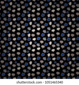 Elements on black, beige and gray colors. Seamless Love pattern with hand drawn doodle hearts. Valentines Day design.