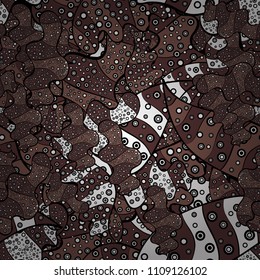 Elements on white, yellow and black colors. Seamless Love pattern with hand drawn doodle hearts. Valentines Day design.