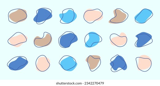С los elementos de la forma abstracta del fluido orgánico. Diseño de doodle moderno para medios sociales, belleza, cosméticos