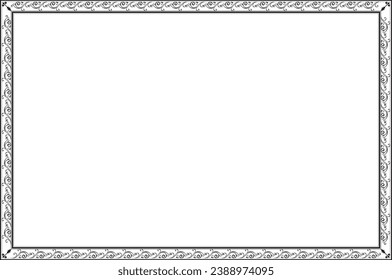 Elements of ornate vintage frames. Black on white classic calligraphy swirls, floral motifs. Design print for greeting cards, wedding invitations, restaurant menu, royal certificates. Set 91
