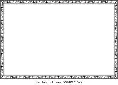Elements of ornate vintage frames. Black on white classic calligraphy swirls, floral motifs. Design print for greeting cards, wedding invitations, restaurant menu, royal certificates. Set 88