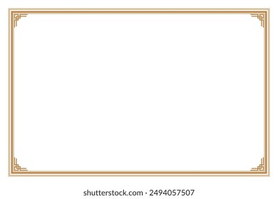 Elements of ornate vintage frames. Border gold on white classic corner motifs. Design print for greeting cards, wedding invitations, restaurant menu, royal certificates. Set 43
