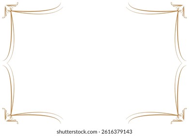 Elements of ornate vintage frames. Border gold on white classic calligraphy swirls, floral motifs. Design print for greeting cards, wedding invitations, restaurant menu, royal certificates. Set 1