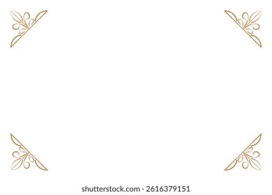 Elements of ornate vintage frames. Border gold on white classic calligraphy swirls, floral motifs. Design print for greeting cards, wedding invitations, restaurant menu, royal certificates. Set 1