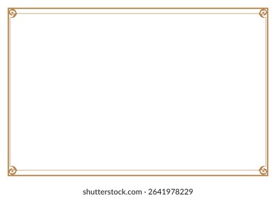 Elements of ornate vintage frames. Border gold on white classic calligraphy swirls, floral motifs. Design print for greeting cards, wedding invitations, restaurant menu, royal certificates. Set 255
