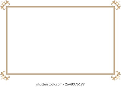Elements of ornate vintage frames. Border gold on white classic calligraphy swirls, floral motifs. Design print for greeting cards, wedding invitations, restaurant menu, royal certificates. Set 433